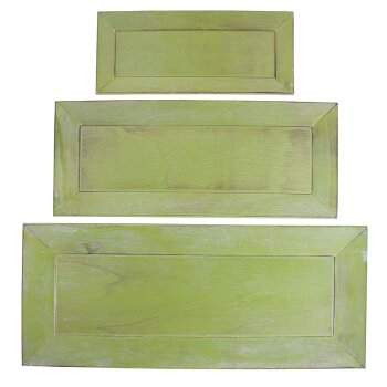 Holz-Tablett hellgrün gewaschen 51 x 21,5 cm Gesteckschale Kerzentablett Stückpreis