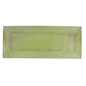 Holz-Tablett hellgrün gewaschen 42 x 17,5 cm Gesteckschale Kerzentablett Stückpreis