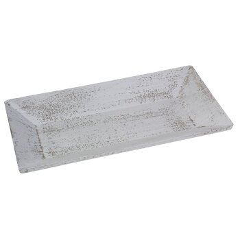 Holz-Tablett white washed 31 x 16 cm Holzsschale Steckschale