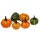 Kleine Kürbisse zum Basteln grün-orange 4-5 cm 6er Set Deko Kürbisse Herbstdeko