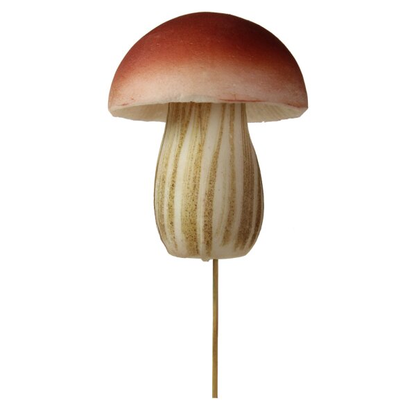Große Deko-Pilze creme-braun rundlich 21 cm