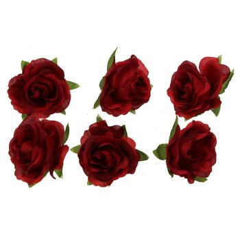 Rosenblüten-Köpfe zum Basteln 3,5 cm rot 36 Stück