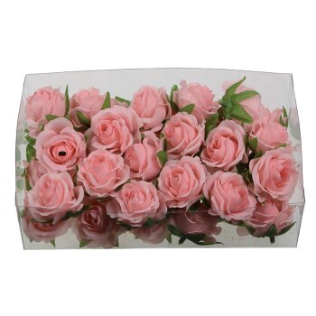 Rosenblüten-Köpfe zum Basteln 3,5 cm zartrosa 36 Stück