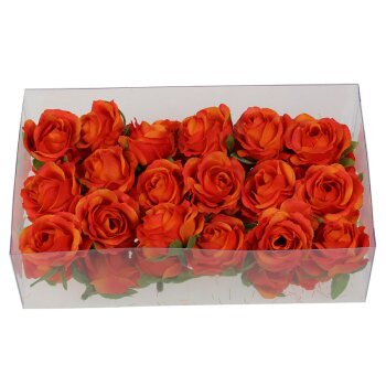 Rosenblüten-Köpfe zum Basteln 3,5 cm orange 36...