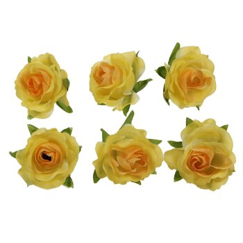 Rosenblüten-Köpfe zum Basteln 3,5 cm gelb 36 Stück