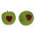 Dekoäpfel grün mit rotem Herz 5,5 cm