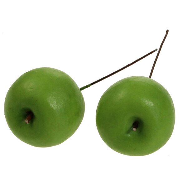 Deko-Äpfel grün am Draht 4,5 cm Mini-Äpfel zum Basteln