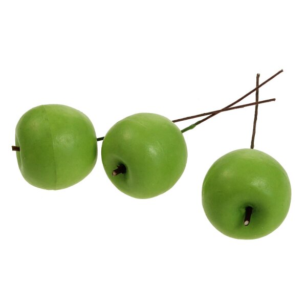 Deko-Äpfel grün am Draht 3,5 cm grüne Miniäpfel