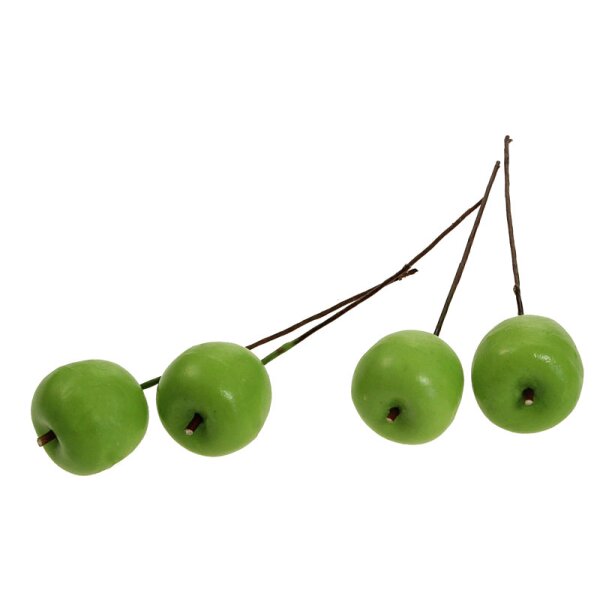 Deko-Äpfel grün am Draht 2,5 cm grüne Mini-Äpfel