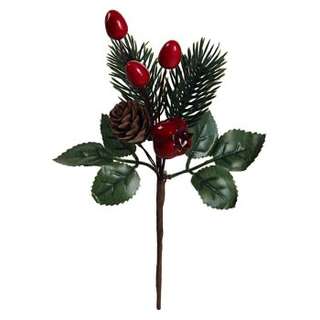 Weihnachts-Dekopick mit rotem Granatapfel und Beeren 17...