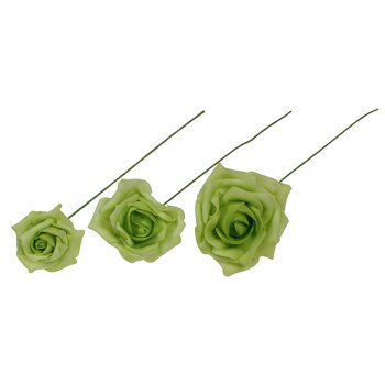 Foamrosen Schaumrosen grün 5 cm Foam Rosen Kunstblumen