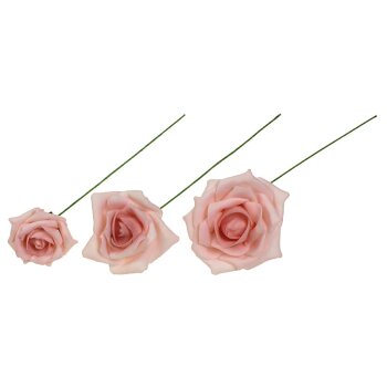 Foamrosen Schaumrosen rosa-creme 5 cm Foam Rosen Kunstblumen