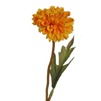 Pom-Pom Dahlie orange-gelb 30 cm künstliche Dahlien Seidenblumen Kunstblumen