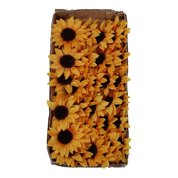 Sonnenblumen-Blüten zum Streuen 3,5 cm Streublüten Großpackung 48 Stück