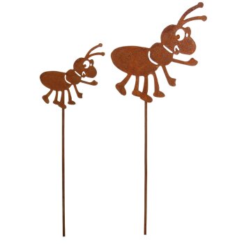 Niedliche Ameise als Dekostecker in rostig