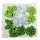 Filzstreu-Mix hellgrün-grün-weiss mit Vögeln und Libellen 3-4 cm 72 Stück