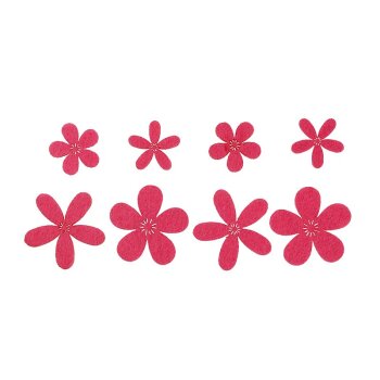 Filzblüten zum Streuen pink 2,5-4 cm Sparpackung 72 Stück Filzblumen Deko