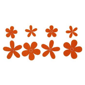 Filzblüten zum Streuen orange 2,5-4 cm Sparpackung 72 Stück Filzblumen Deko