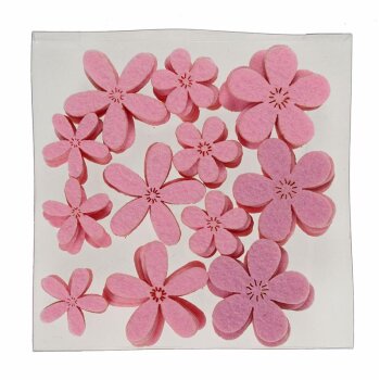Filzblüten zum Streuen rosa 2,5-4 cm Sparpackung 72 Stück Filzblumen Deko