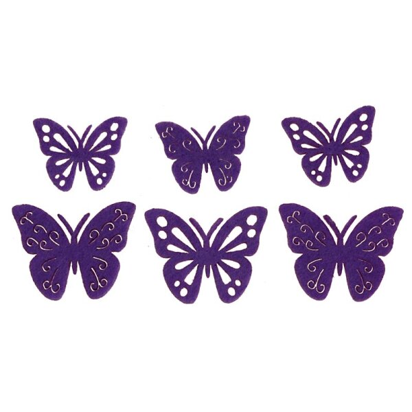 Filz-Schmetterlinge gelasert lila 3,5-5 cm 6 Stück Filzdeko Filzstreu