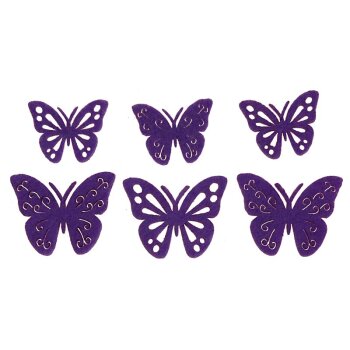 Filz-Schmetterlinge gelasert lila 3,5-5 cm 6 Stück...