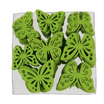 Filz-Schmetterlinge gelasert grün 3,5-5 cm Großpackung 72 Stück