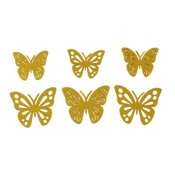 Filz-Schmetterlinge gelasert gelb 3,5-5 cm 6 Stück...
