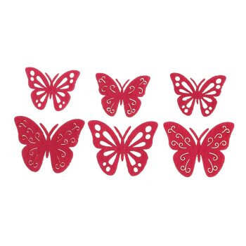 Filz-Schmetterlinge gelasert pink 3,5-5 cm 6 Stück...
