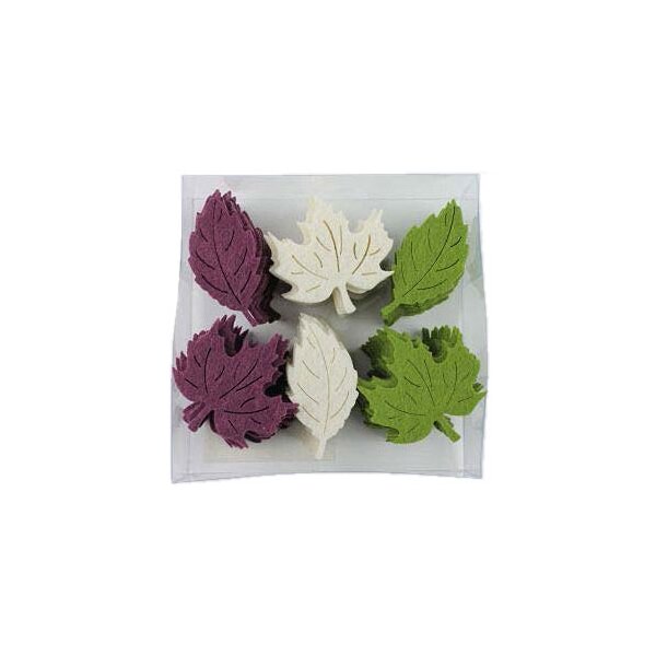 Filzblätter berry-creme-grün 5-5,5 cm 6 Stück