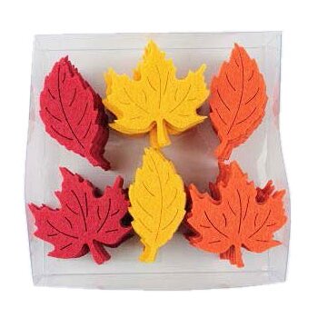 Filzblätter gelb-rot-orange 5-5,5 cm 6 Stück