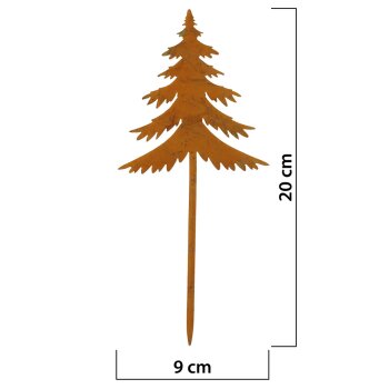 Rostiger Tannenbaum zum Stecken 20 cm