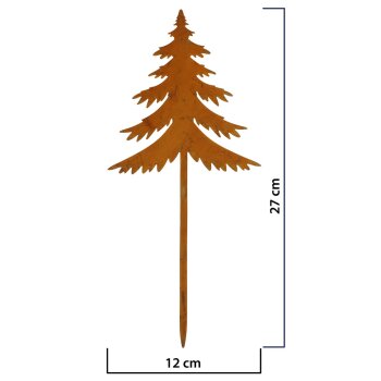 Rostiger Tannenbaum zum Stecken 27 cm