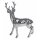 Hirsch-Figur silber stehend aus Polyresin 21,5 cm silberne Deko-Hirsche