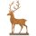 Deko-Hirsche aus Eisen auf Holzstamm Edelrost Design 42 x 28 cm