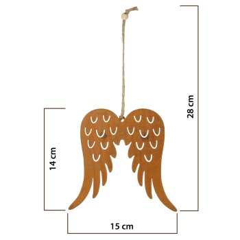 Große rostige Engelsflügel zum Aufhängen 28 cm