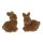 Niedliche Flauschhasen 5 cm 2er-Set kleine Deko-Hasen beflockte Osterhasen