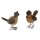 Keramikvögel herbstlich mit Eichelhut und Metall-Beinen 8 cm Stückpreis