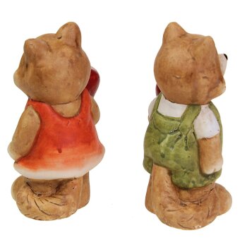 Niedliche Keramik-Füchse mit Apfel stehend 11 cm Stückpreis