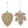 Ahorn-Buchenlaub-Hänger aus Holz natur 23 cm 2er-Set Holz-Blätter zum Hängen