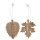 Dekohänger Herbstblätter aus Holz Ahorn und Buche 19-20 cm 2er-Set Laubblätter aus Holz