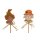 Dekostecker Herbstkinder aus Holz mit Bastschleife 29 cm 2er-Set
