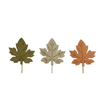 Preiswerte Deko Herbstblätter aus Holz am Draht 27 cm Herbstlaub zum Basteln