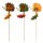 Filz-Igel am Stab orange-braun-grün mit Herbstblättern 27 cm 3er-Set