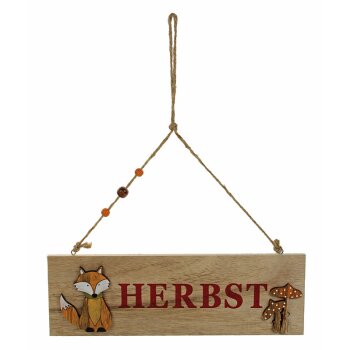 Dekohänger „HERBST“ mit Igel oder Fuchs sortiert 37x 30 cm Stückpreis