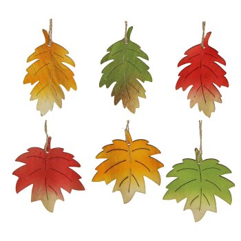 Herbstlaub-Hänger aus Holz bunt sortiert 19-20 cm...