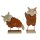 Deko-Füchse stehend aus Holz und Wolle 14-16 cm 2er-Set