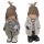 Weihnachtsfiguren Winter-Kinder mit Strickmütze grau-weiss 16,5 cm 2er-Set