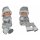 Winterkinder grau-weis mit Fellmütze und Schlenkerbeinen 18 cm 2er-Set Winterfiguren aus Keramik