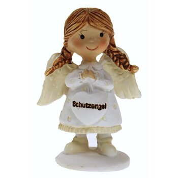 Schutzengel-Figur Mira stehend mit Herz creme-weiss 6 cm