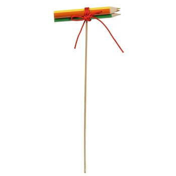 Schulanfangs-Stecker Buntstifte aus Holz 25 cm